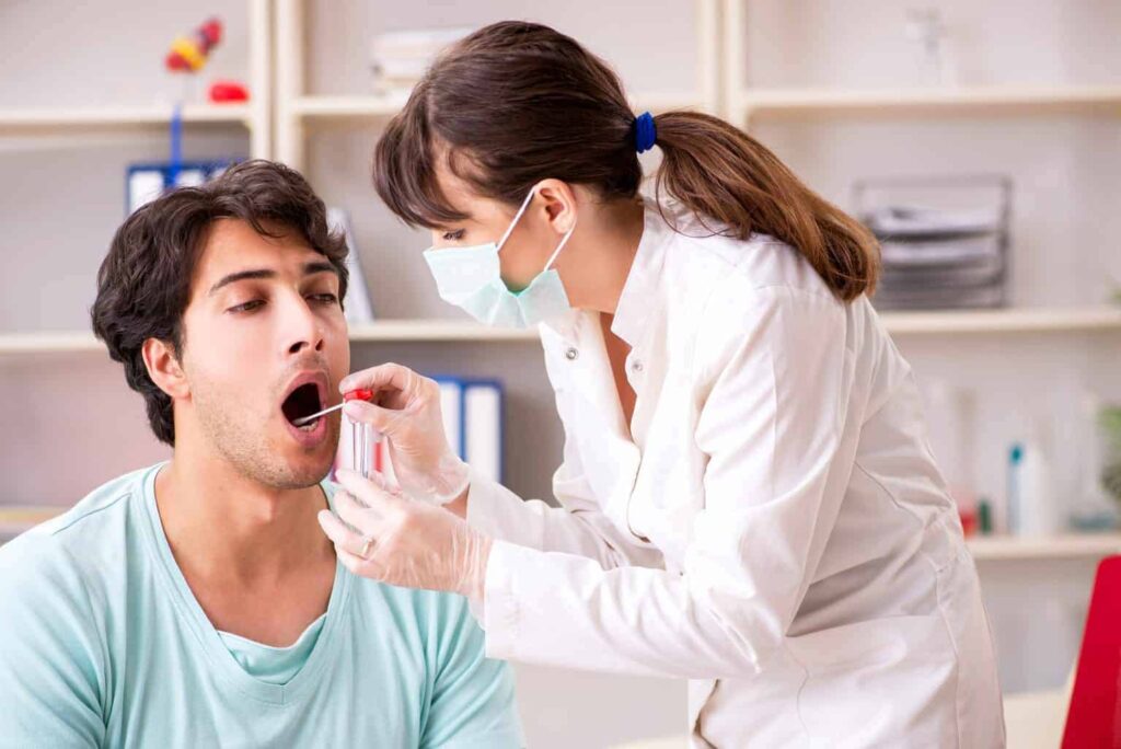 saliva test at the dentist
