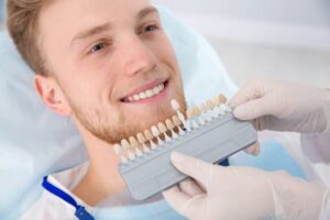 patient undergoing dental veneer treatment